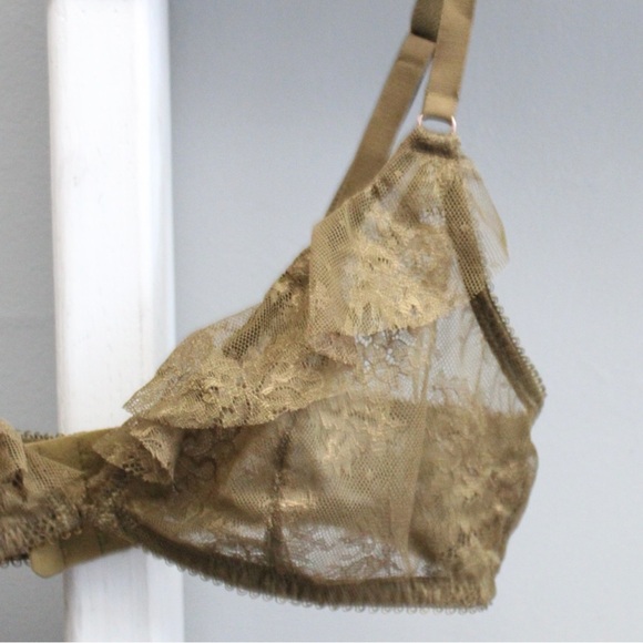 Savage X Fenty Chantilly Cascade Olive Green Bralette Size Medium - Picture 3 of 7